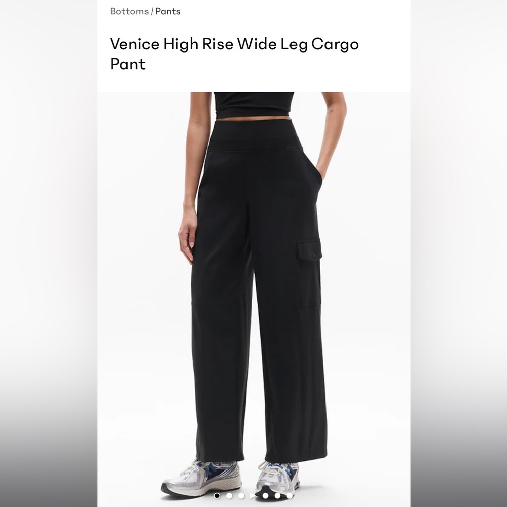 Athleta Venice High Rise Wide Leg Cargo Pant - Black